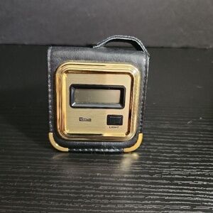Comus Digital Travel Alarm Clock Gold Black Compact Portable Retro‎